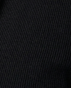 Rib Knit Zip Hoodie in Black