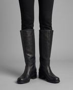 Orthopedic Knee High Leather Boots in Black