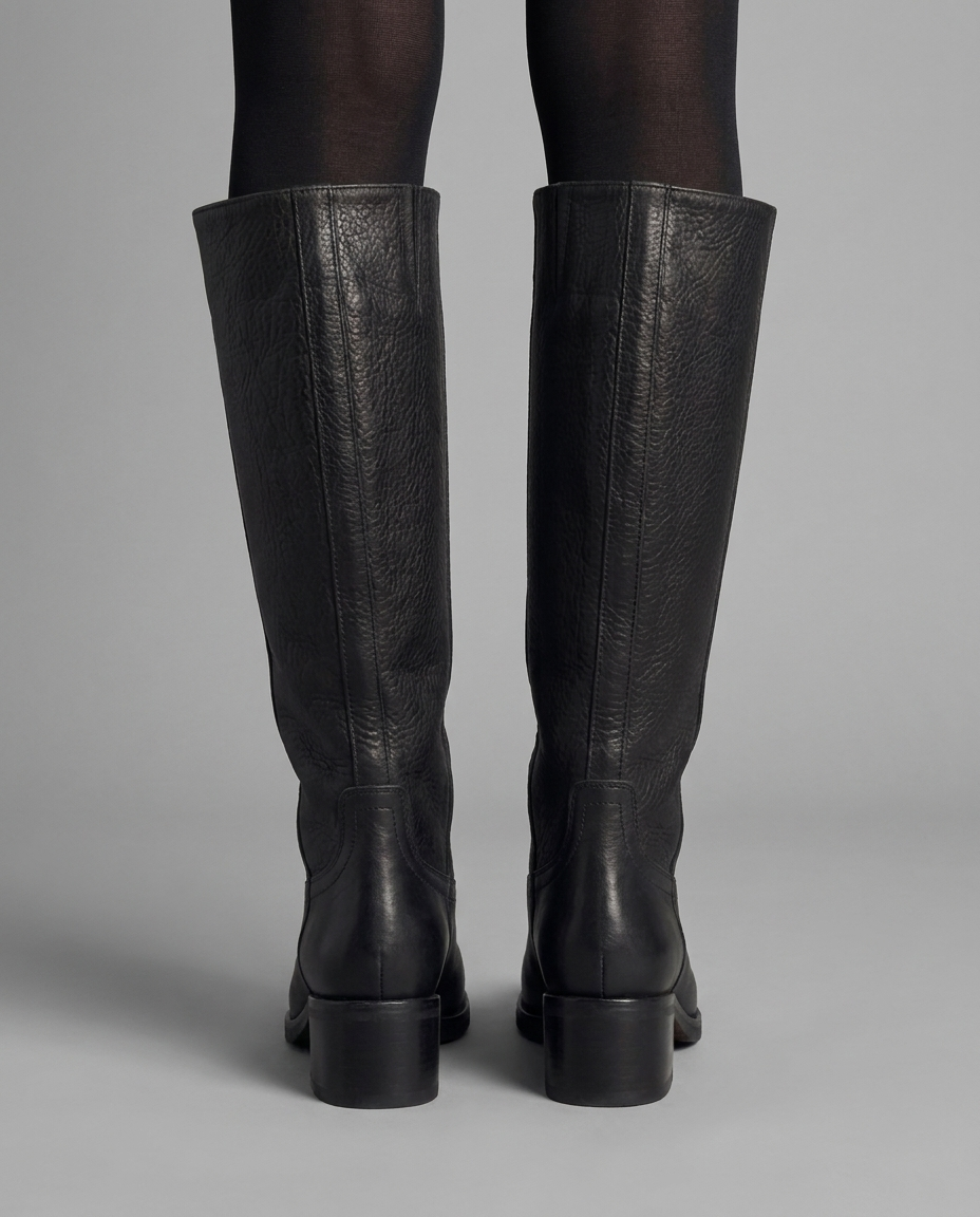 Orthopedic Knee High Leather Boots in Black