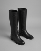 Orthopedic Knee High Leather Boots in Black