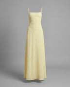 South of France – Lace-Up Back Maxi Dress in Butter Yellow