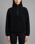 Reversible Sherpa Half-Zip Fleece in Black