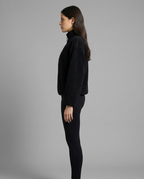 Reversible Sherpa Half-Zip Fleece in Black