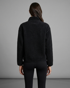 Reversible Sherpa Half-Zip Fleece in Black