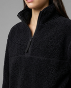 Reversible Sherpa Half-Zip Fleece in Black