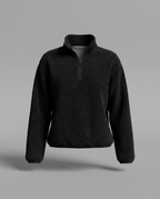 Reversible Sherpa Half-Zip Fleece in Black