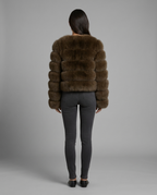 Brooke – Cropped Fur Jacket in Brown