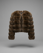 Brooke – Cropped Fur Jacket in Brown