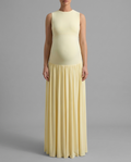 Outline – Pleated Maternity Maxi Dress in Lemon
