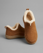 Orthopedic Fleece-Lined Moc Ankle Boots in Brown