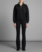 Neoprene Half-Zip Sweatshirt in Black