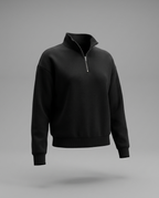 Neoprene Half-Zip Sweatshirt in Black