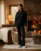 Neoprene Half-Zip Sweatshirt in Black