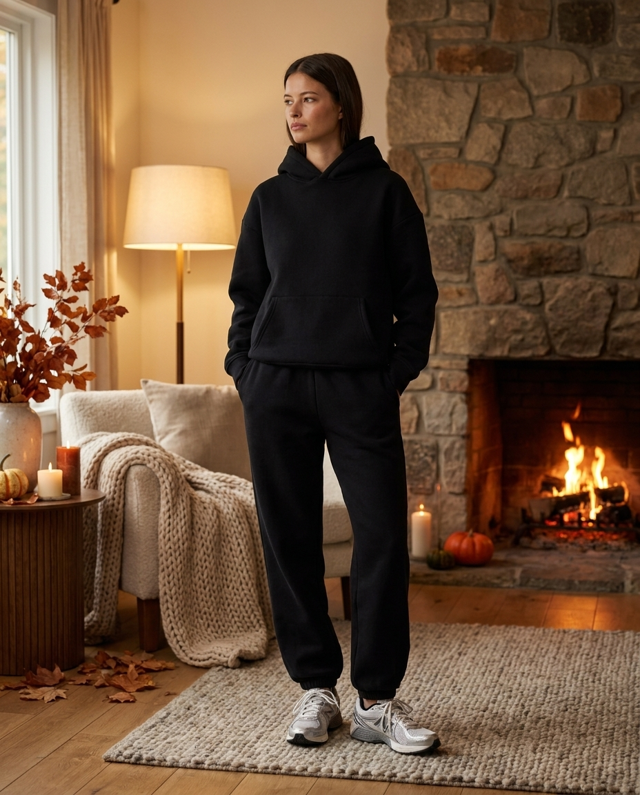 Everyday Relaxed Hoodie in Black