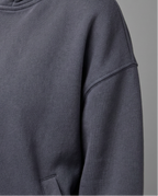 Balloon Sleeve Cropped Zip Hoodie in Blue