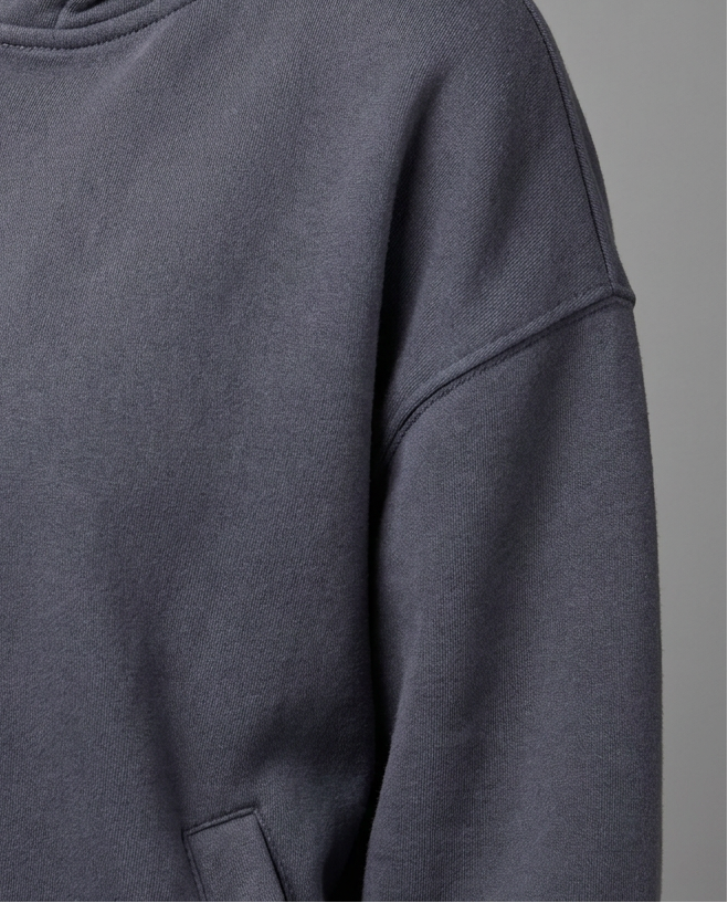 Balloon Sleeve Cropped Zip Hoodie in Blue