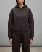 Everyday Zip-Through Hoodie in Chocolate Brown
