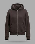 Everyday Zip-Through Hoodie in Chocolate Brown