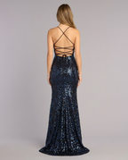 Rowena – Sequin Mermaid Gown in Navy