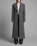 Marielle – Tailored Wool-Blend Overcoat in Grey