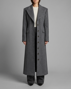 Marielle – Tailored Wool-Blend Overcoat in Grey