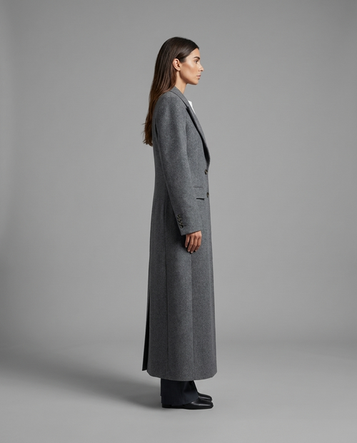 Marielle – Tailored Wool-Blend Overcoat in Grey