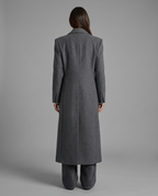 Marielle – Tailored Wool-Blend Overcoat in Grey