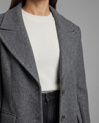 Marielle – Tailored Wool-Blend Overcoat in Grey