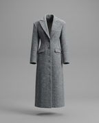 Marielle – Tailored Wool-Blend Overcoat in Grey