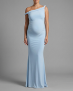 Lita – Twist Neck Maternity Maxi Dress in Powder Blue