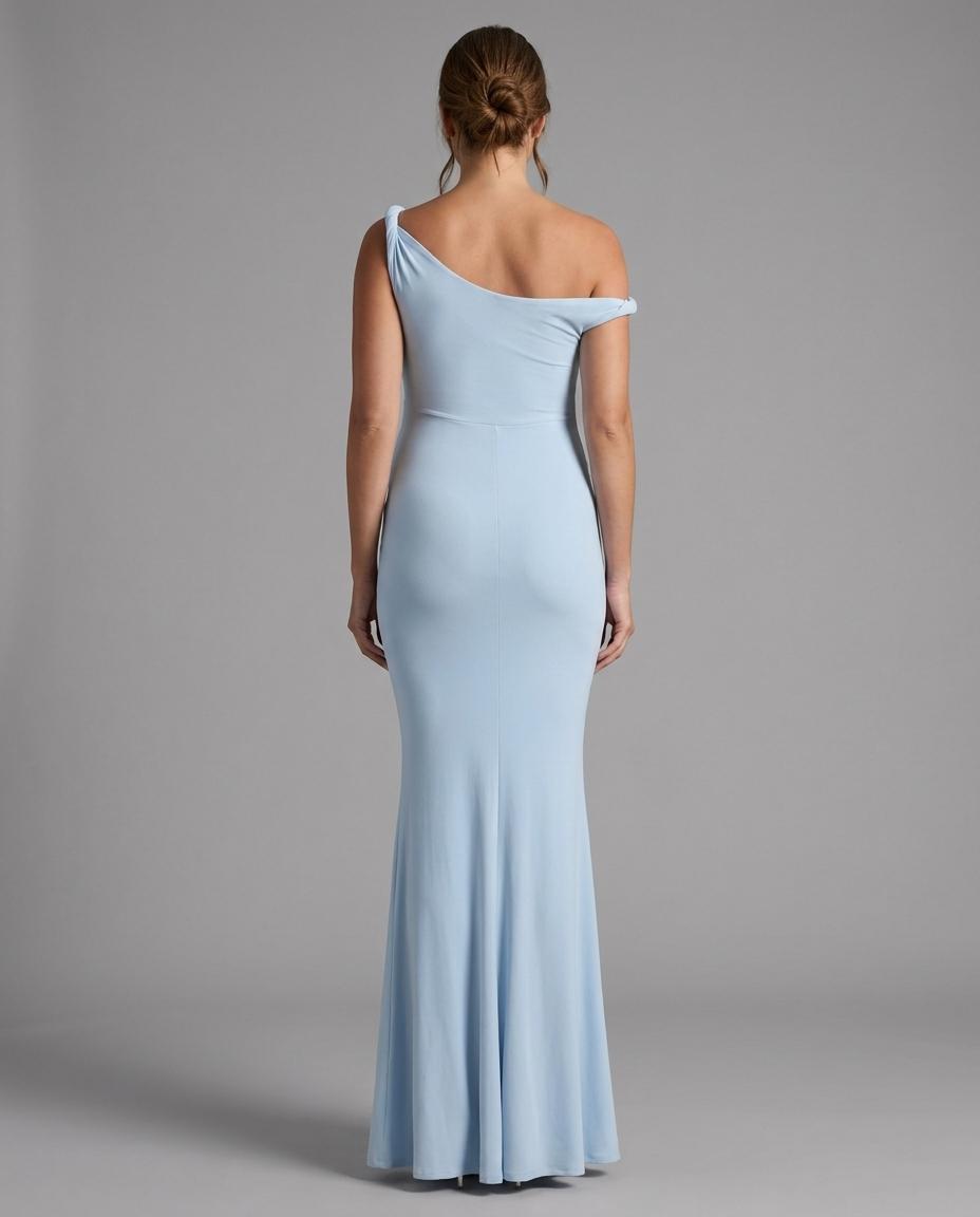 Lita – Twist Neck Maternity Maxi Dress in Powder Blue