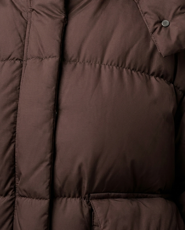 Janine – Oversized Hooded Puffer Jacket in Dark Brown