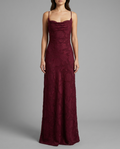Celena – Burnout Cowl Maxi Dress in Burgundy