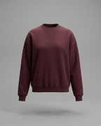 Relaxed Crew Neck Sweatshirt in Burgundy